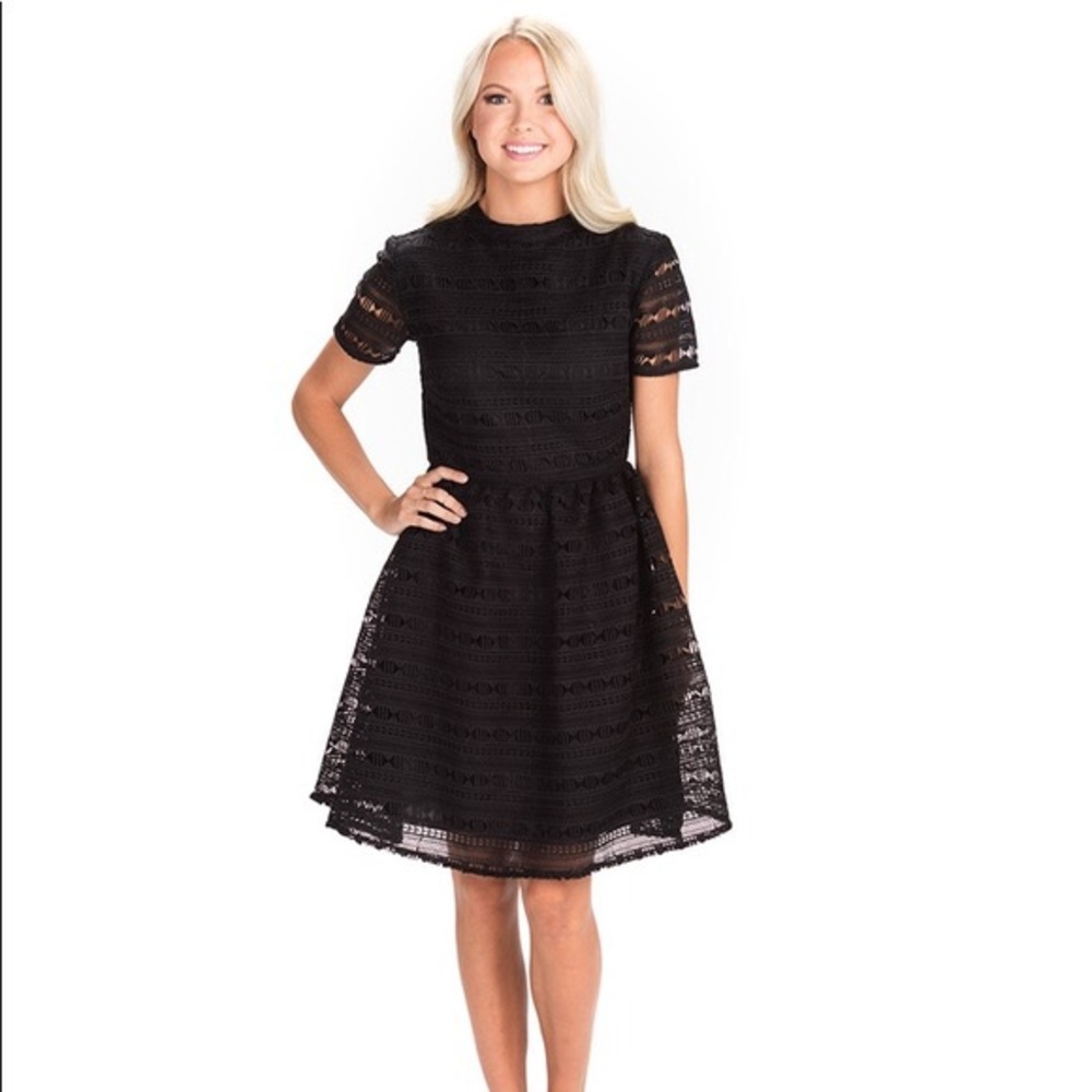 Rachel parcell Black anglaise dress size MEDIUM
